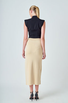 ENDLESS ROSE - Knit Pocketed Midi Skirt - SKIRTS available at Objectrare