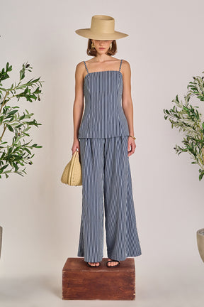 ENGLISH FACTORY - Striped Wide Leg Pant - PANTS available at Objectrare