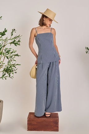 ENGLISH FACTORY - Striped Wide Leg Pant - PANTS available at Objectrare