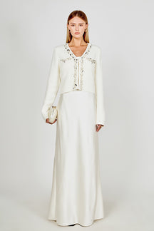 ENDLESS ROSE - Boucle Knit Jewel Trim Cardigan - SWEATERS & KNITS available at Objectrare