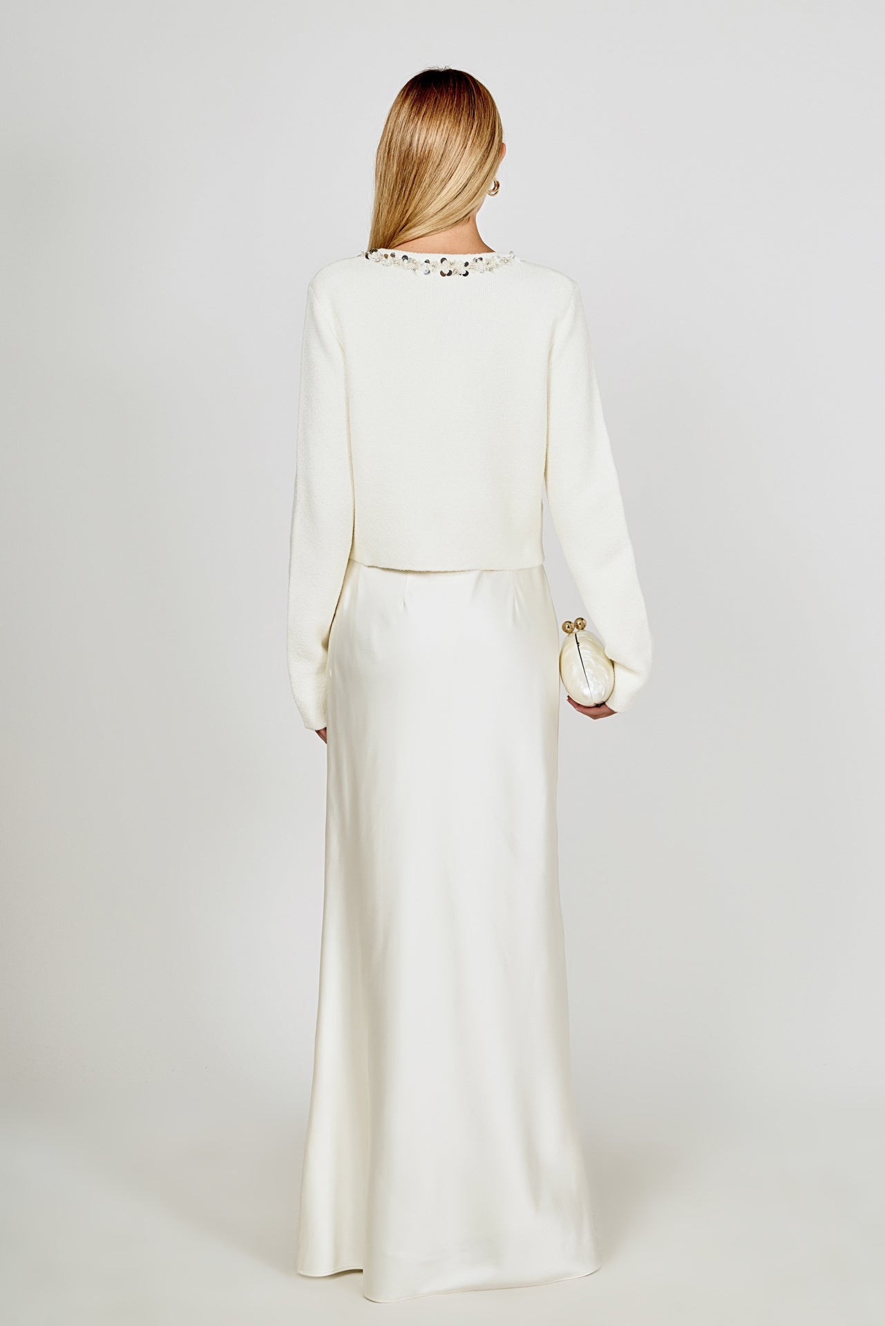 ENDLESS ROSE - Boucle Knit Jewel Trim Cardigan - SWEATERS & KNITS available at Objectrare