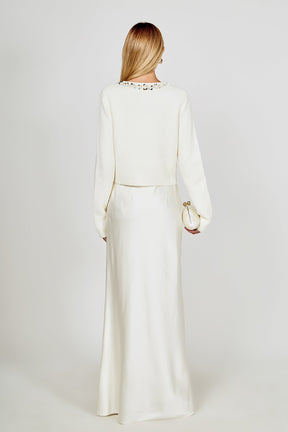 ENDLESS ROSE - Boucle Knit Jewel Trim Cardigan - SWEATERS & KNITS available at Objectrare