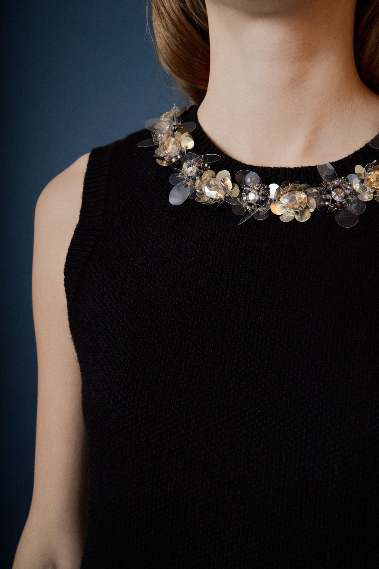 ENDLESS ROSE - Knit Jewel Trim Sleeveless Top - SWEATERS & KNITS available at Objectrare