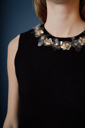 ENDLESS ROSE - Knit Jewel Trim Sleeveless Top - SWEATERS & KNITS available at Objectrare