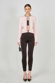 ENDLESS ROSE - Boucle Knit Jewel Trim Sweater Cardigan - SWEATERS & KNITS available at Objectrare