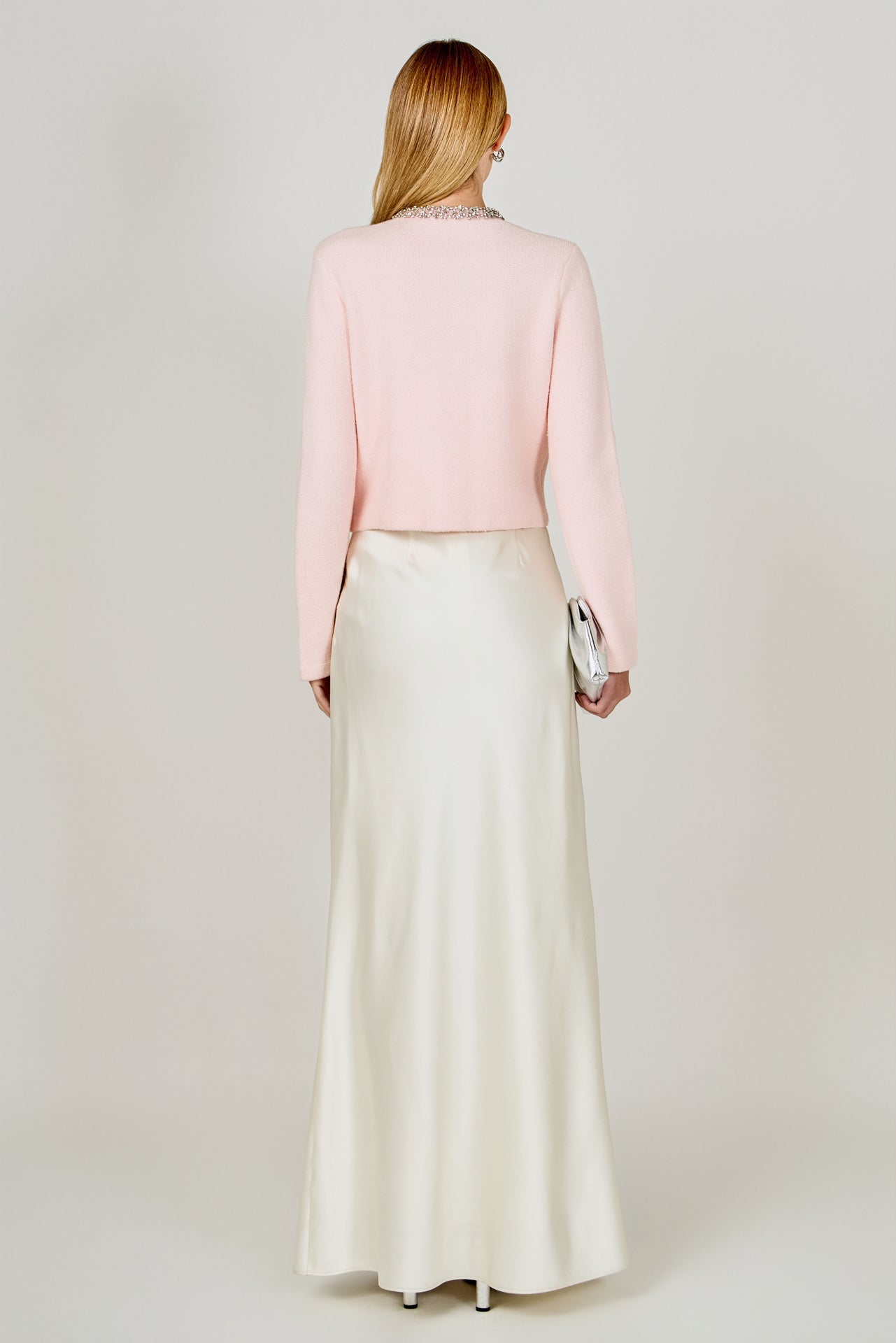 ENDLESS ROSE - Boucle Knit Jewel Trim Sweater Cardigan - SWEATERS & KNITS available at Objectrare