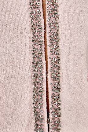 ENDLESS ROSE - Boucle Knit Jewel Trim Sweater Cardigan - SWEATERS & KNITS available at Objectrare