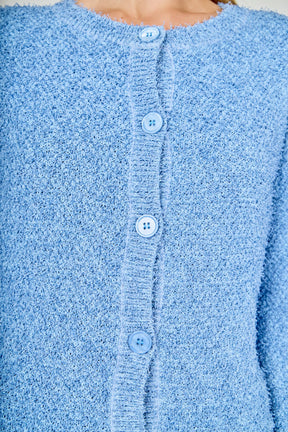 Textured Buttoned Sweater Cardigan