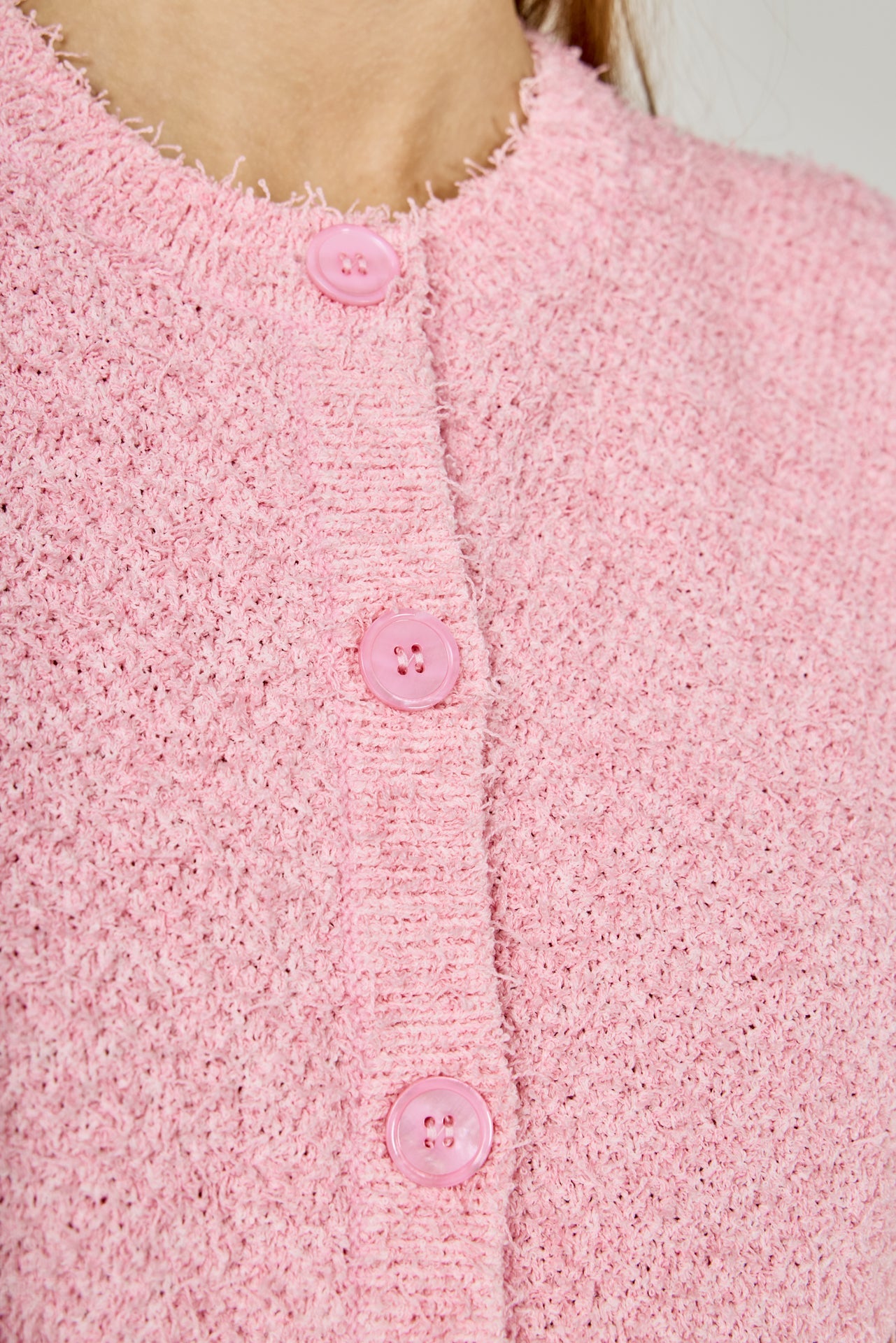 ENDLESS ROSE - Textured Sleeveless Buttoned Vest Top - SWEATERS & KNITS available at Objectrare