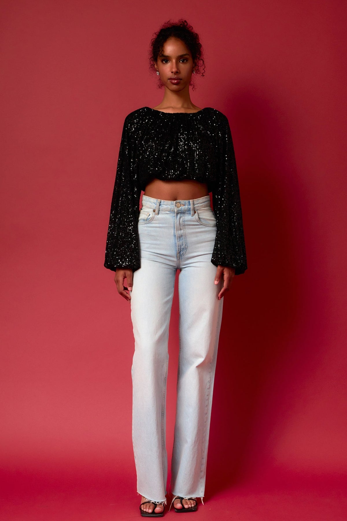 Sequins Blouson Top