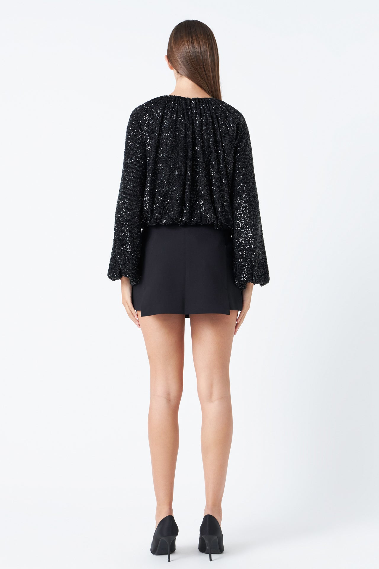 ENDLESS ROSE - Sequins Blouson Top - TOPS available at Objectrare