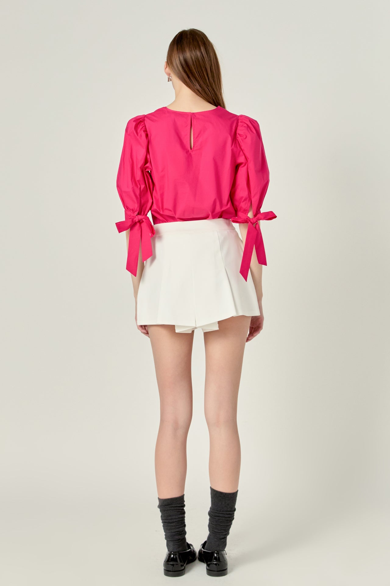 ENGLISH FACTORY - English Factory - Bow Banded Puff Sleeve Blouse - TOPS available at Objectrare