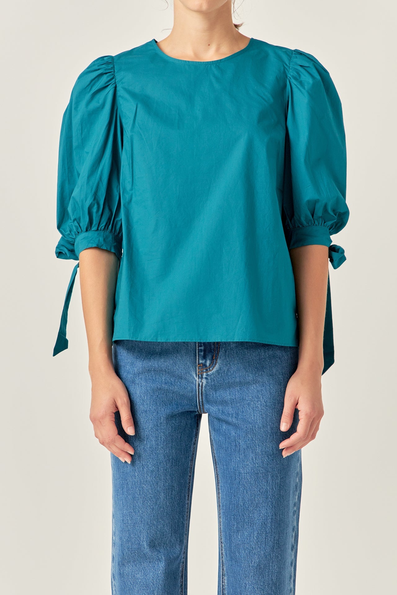 ENGLISH FACTORY - English Factory - Bow Banded Puff Sleeve Blouse - SHIRTS & BLOUSES available at Objectrare