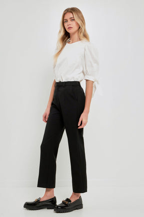 ENGLISH FACTORY - Bow Banded Puff Sleeve Blouse - TOPS available at Objectrare