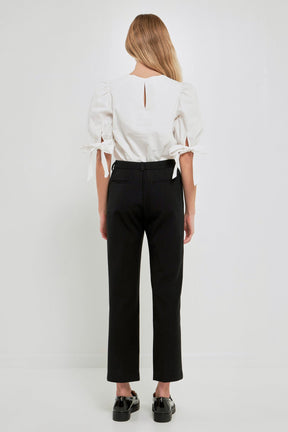 ENGLISH FACTORY - Bow Banded Puff Sleeve Blouse - TOPS available at Objectrare