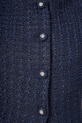 ENDLESS ROSE - Tweed Buttoned Sleeveless Top - TOPS available at Objectrare