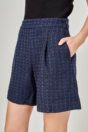 ENDLESS ROSE - Tweed Relaxed Long Shorts - BOTTOMS available at Objectrare
