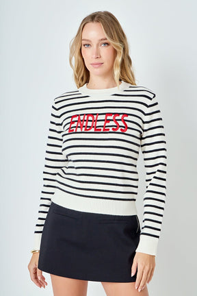 ENDLESS ROSE - Colette Endless Striped Sweater - SWEATERS & KNITS available at Objectrare