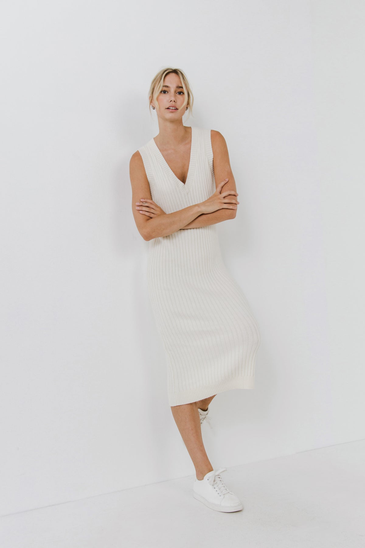 Sleeveless Knit Midi Dress