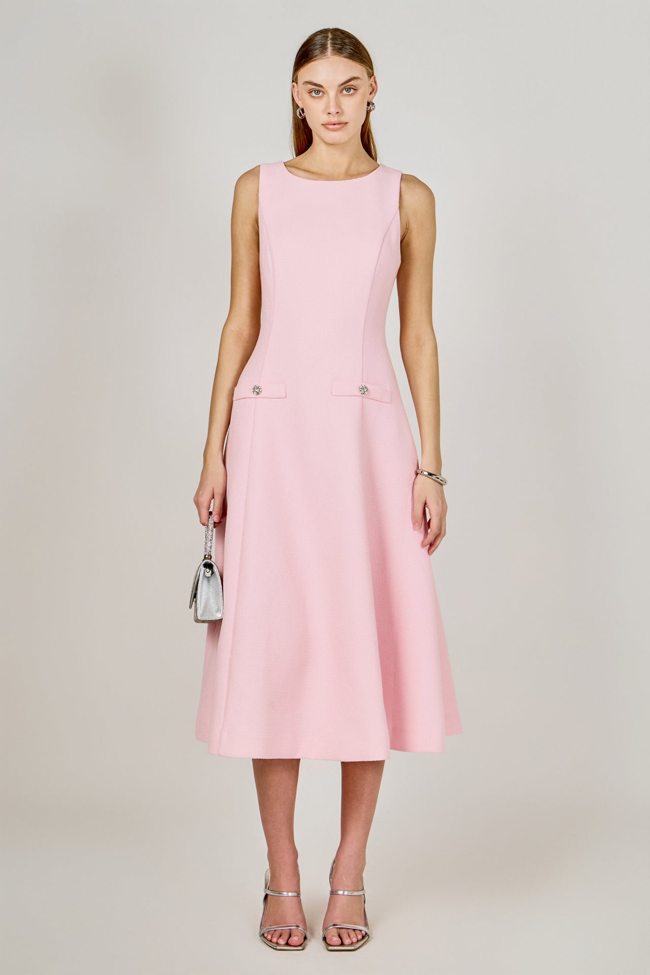 ENDLESS ROSE - Tweed Midi Dress - DRESSES available at Objectrare