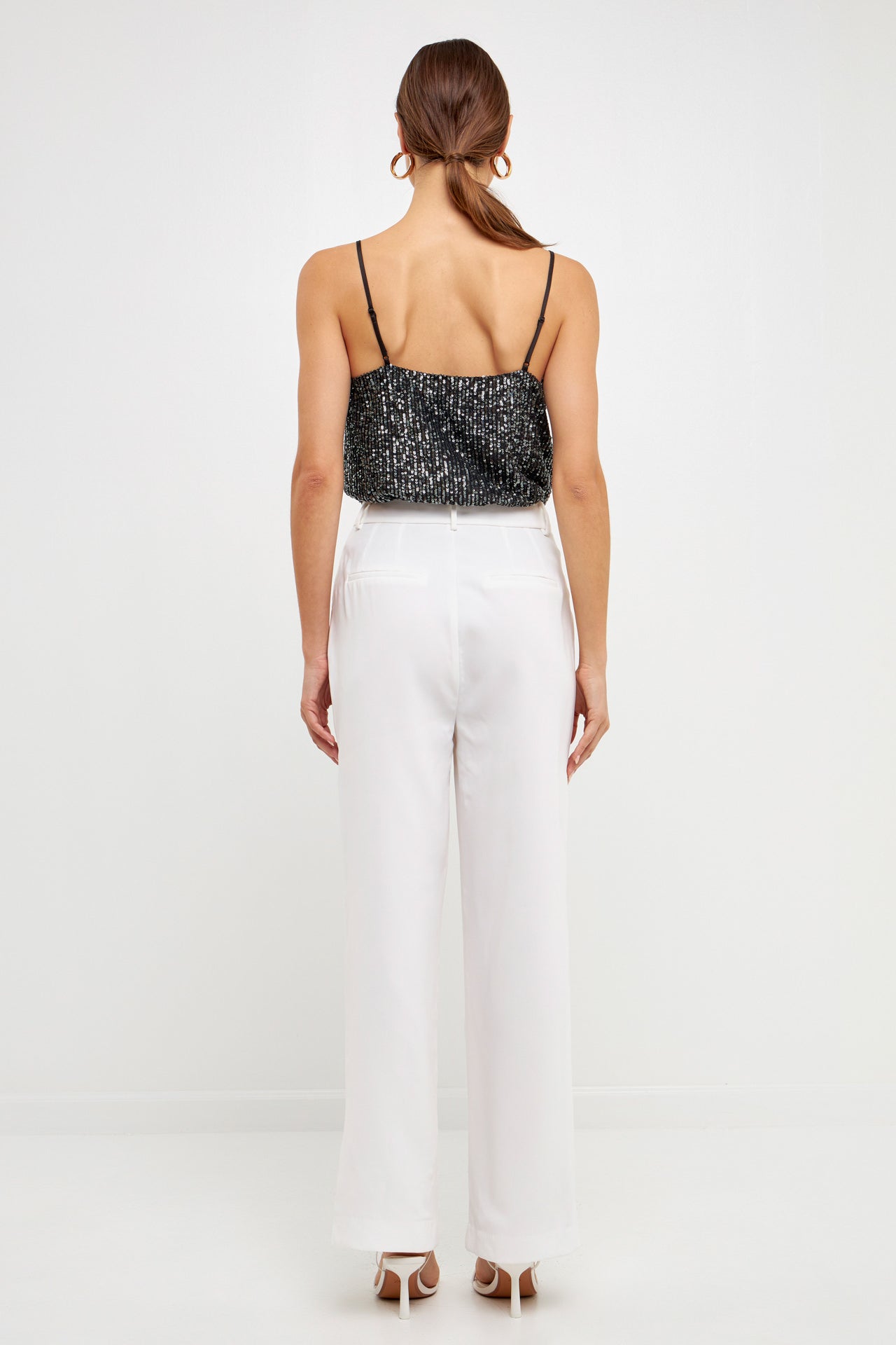 Sequins Cowl Neck Top