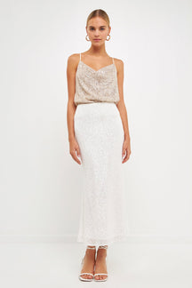 ENDLESS ROSE - Sequins Cowl Neck Top - CAMI TOPS & TANK available at Objectrare
