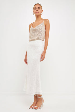 ENDLESS ROSE - Sequins Cowl Neck Top - CAMI TOPS & TANK available at Objectrare