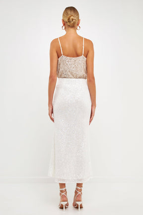 ENDLESS ROSE - Sequins Cowl Neck Top - CAMI TOPS & TANK available at Objectrare