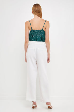 Sequins Cowl Neck Top