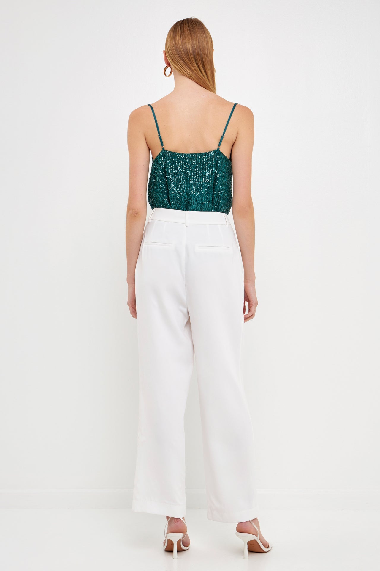 Sequins Cowl Neck Top