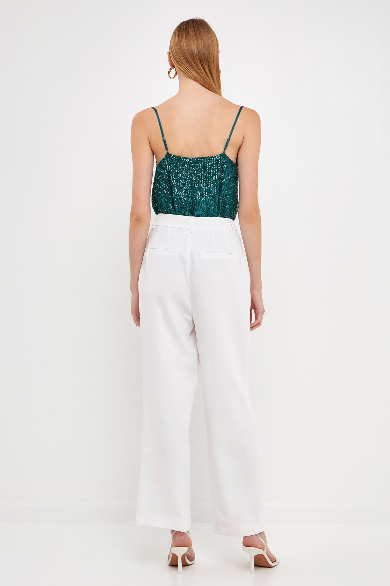 Sequins Cowl Neck Top