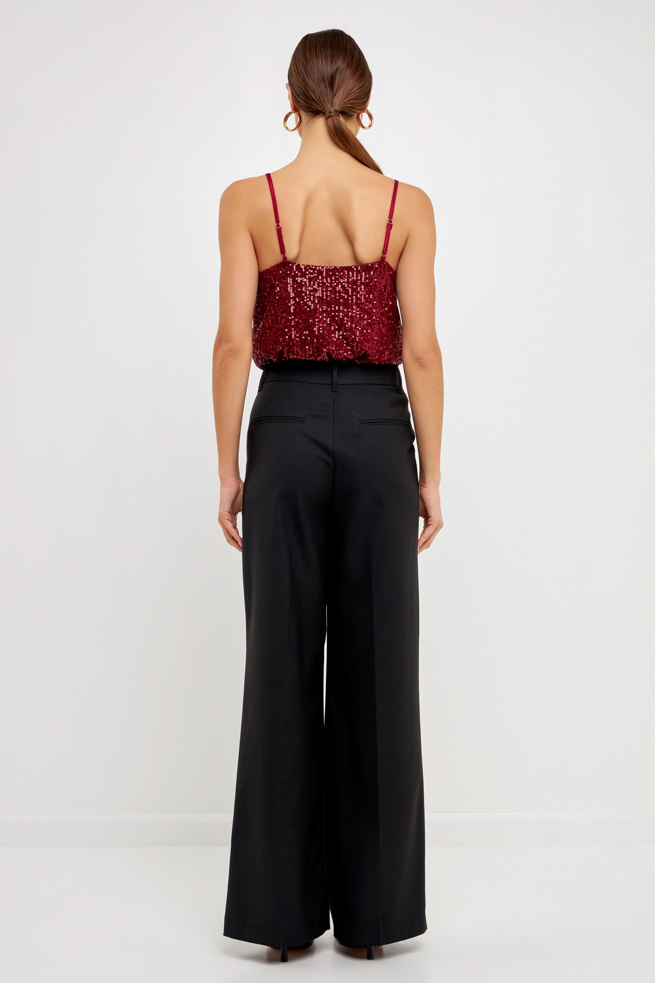 Sequins Cowl Neck Top