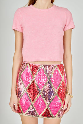 Fuzzy Short Sleeve Top