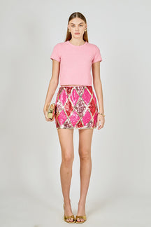 Fuzzy Short Sleeve Top