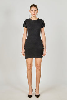 ENDLESS ROSE - Fuzzy Short Sleeve Mini Dress - DRESSES available at Objectrare