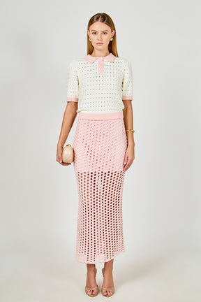 ENDLESS ROSE - Color Block Short Polo Sweater - SWEATERS & KNITS available at Objectrare