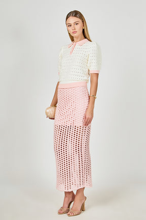 ENDLESS ROSE - Color Block Short Polo Sweater - SWEATERS & KNITS available at Objectrare