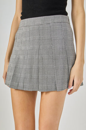 ENDLESS ROSE - Plaid Pleated Mini Skirt - SKIRTS available at Objectrare