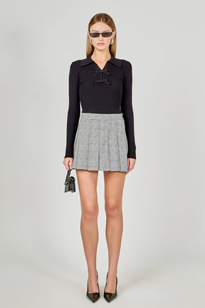 ENDLESS ROSE - Plaid Pleated Mini Skirt - SKIRTS available at Objectrare