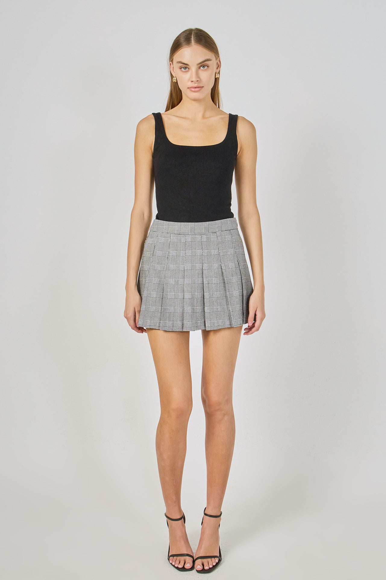 ENDLESS ROSE - Plaid Pleated Mini Skirt - SKIRTS available at Objectrare