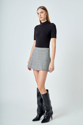 Plaid Pleated Mini Skirt