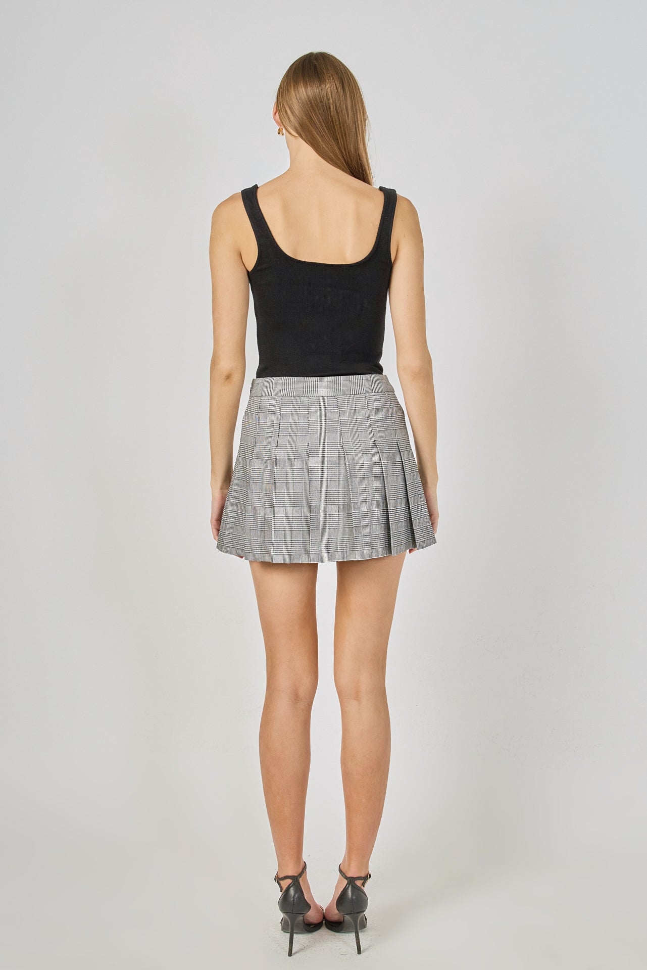 ENDLESS ROSE - Plaid Pleated Mini Skirt - SKIRTS available at Objectrare