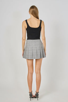 ENDLESS ROSE - Plaid Pleated Mini Skirt - SKIRTS available at Objectrare