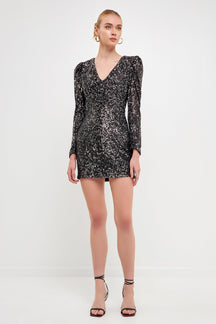 ENDLESS ROSE - Deep V Sequins Mini - DRESSES available at Objectrare