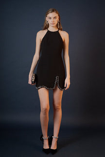 ENDLESS ROSE - Jewel Scalloped Mini Dress - DRESSES available at Objectrare