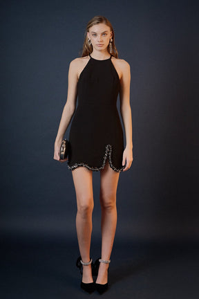 ENDLESS ROSE - Jewel Scalloped Mini Dress - DRESSES available at Objectrare