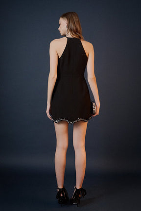 ENDLESS ROSE - Jewel Scalloped Mini Dress - DRESSES available at Objectrare