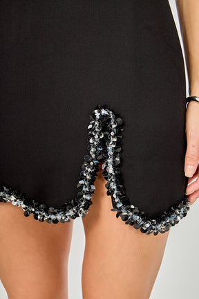 Jewel Scalloped Mini Dress