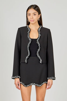 ENDLESS ROSE - Jewel Scalloped Jacket - OUTERWEAR available at Objectrare