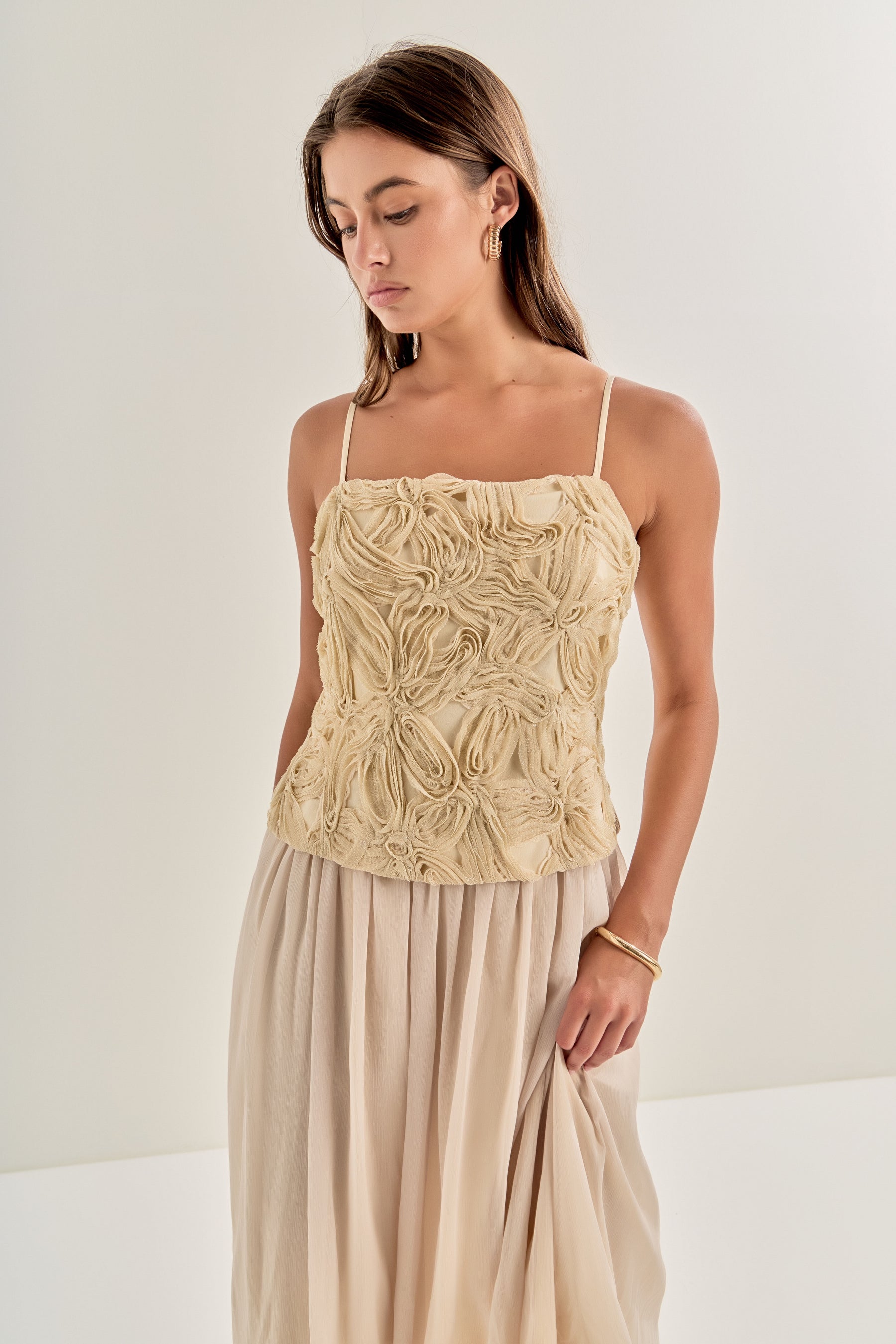 ENDLESS ROSE - Mixed Media Sheer Midi Dress - DRESSES available at Objectrare